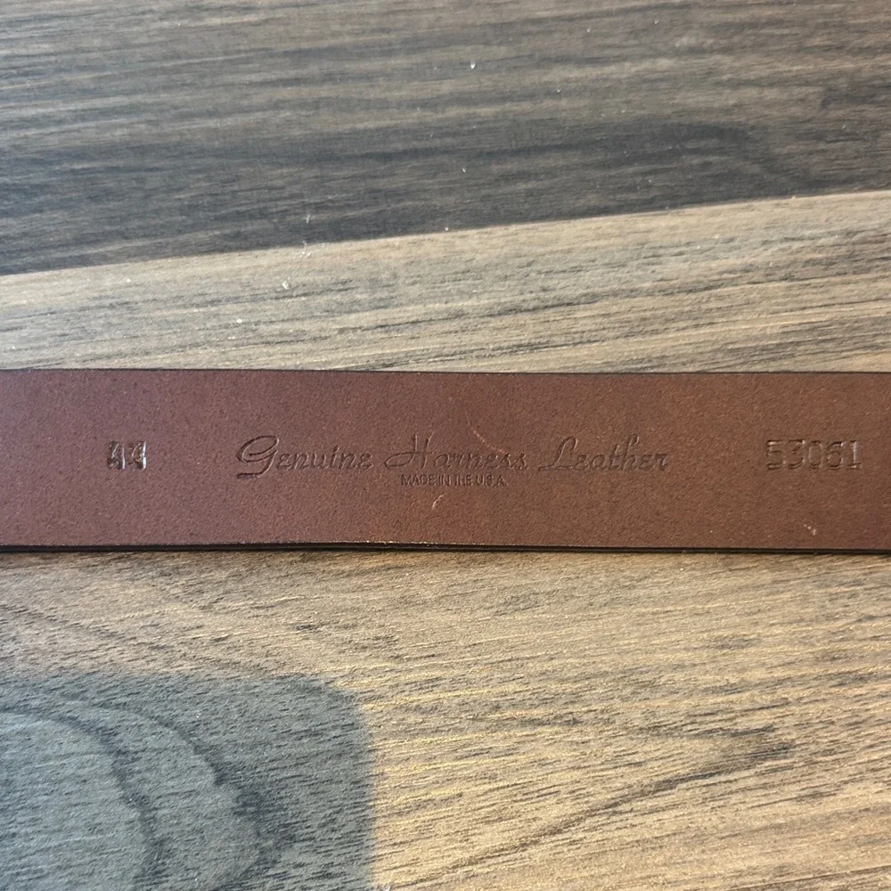 Men's Torino Genuine Harness Leather Brown Leather Belt Sz 44